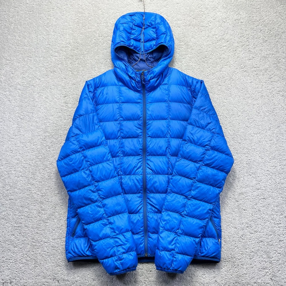 REI Co-op Puffer Jacket Mens Medium Blue 650 Down Hoodie 2.0 Coat Camping Hiking